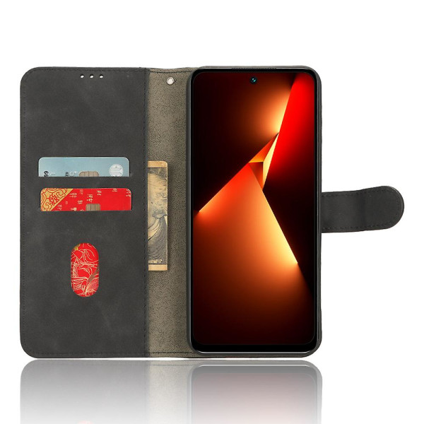 For Tecno Pova Neo 3 4g PU Lær Lommebok Stativ Deksel Hud-følelse Full Beskyttelse Telefondeksel Black