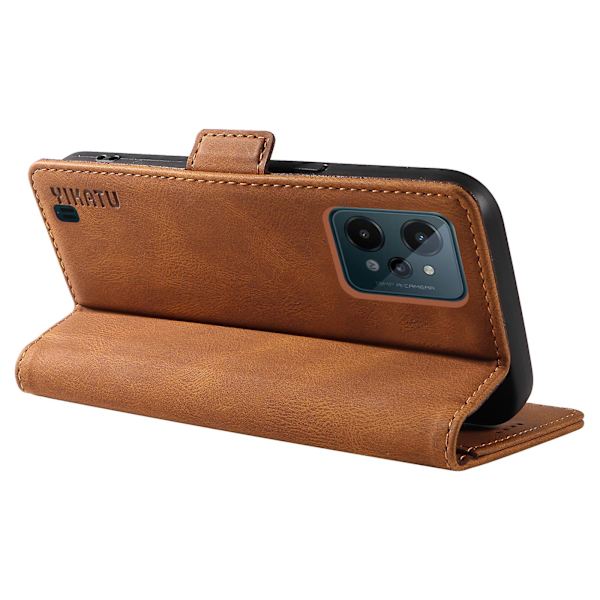 Pu Phone case för Realme C31 Wallet Skin-touch Flip Stand Cover Brown