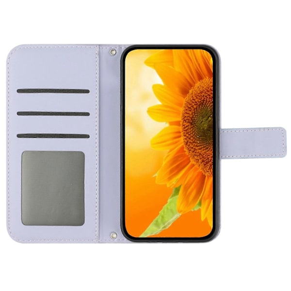 Mobilskal med crossbody-rem för Samsung Galaxy A35 5G PU-läder Solros Stativ Multicolor Style B