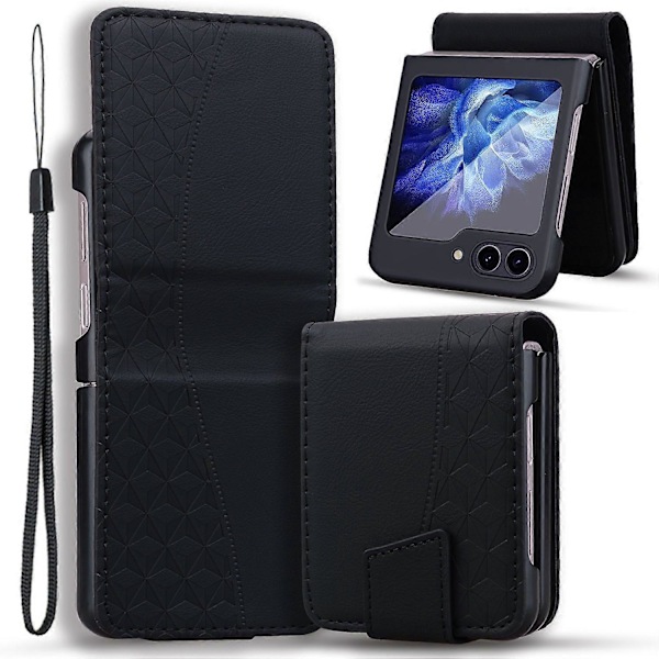 Til Samsung Galaxy Z Flip5 5G Etui Præget PU Læder+PC Telefon Cover Multicolor Style C