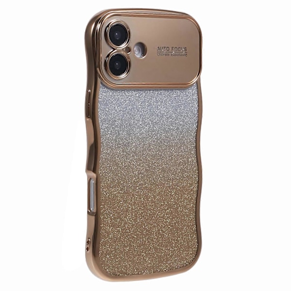 iPhone 16 -kotelo Gradient Glitter TPU -puhelinkuori sähköpinnoitetulla kiharakehyksellä Multicolor Style D