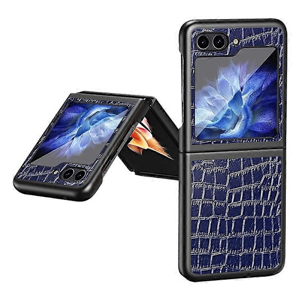 Telefoncover med krokodilletekstur til Samsung Galaxy Z Flip5 5G PU Læder Hård PC Telefonskal Multicolor Style D
