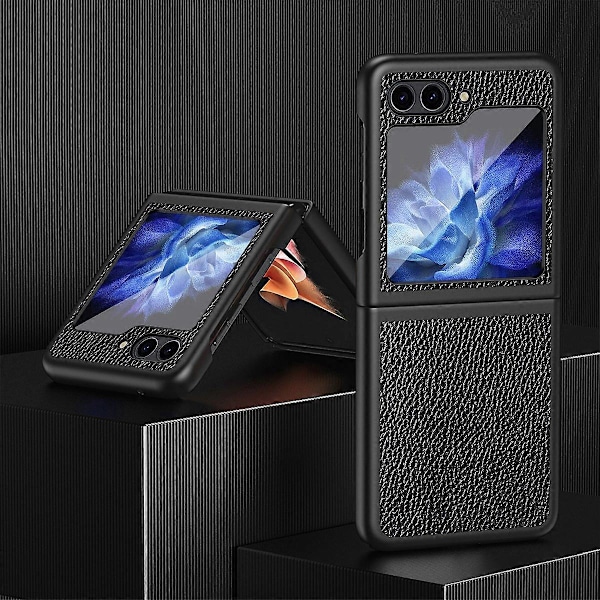 För Samsung Galaxy Z Flip5 5G PU Läderbelagt PC Skal Skyddande Mobilskal Multicolor Style A