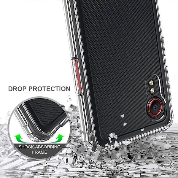 Transparent ridsefast akryl+TPU hybrid telefoncover til Samsung Galaxy Xcover 5