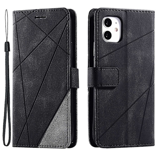 iPhone 11 Nahkakotelo Hihnalla, Ihoa Miellyttävä Yhdistetty Lompakkopuhelinkotelo Multicolor Style D