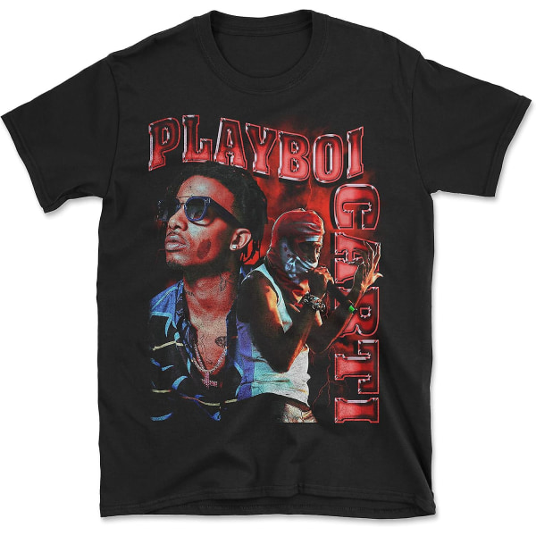 Playboy Carti Whole Lotta Röd Vintage Style Hip Hop Rap T-shirt Black XXL