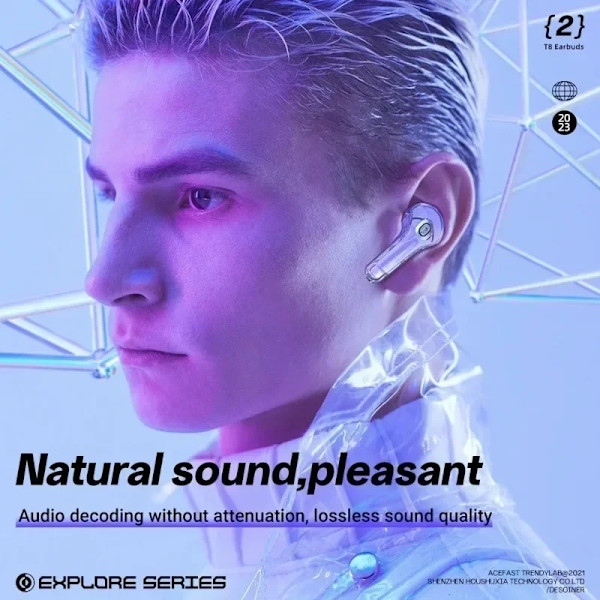 Tws Trådløse Bluetooth Ørepropper med LED Digital Display Hifi Trådløse In-Ear Høretelefoner til Xiaomi Hovedtelefoner Pink