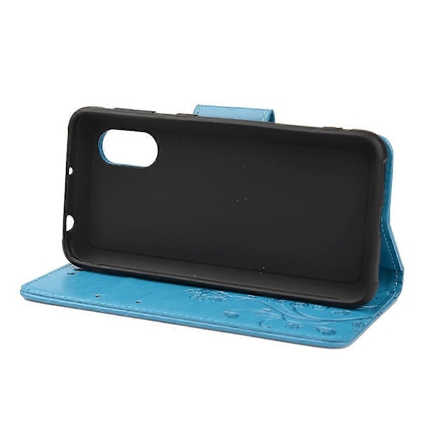 Læder Wallet Stand Case med sommerfugle- og blomsterprint til Samsung Galaxy Xcover 5