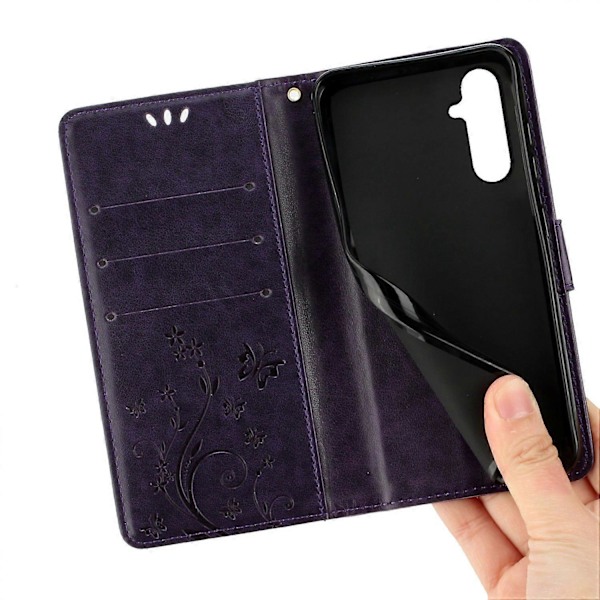PU-læder telefonpungcover med rem til Samsung Galaxy A56 5G Multicolor Style D