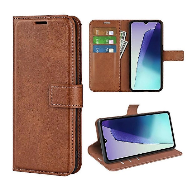 Ställfodral för Xiaomi Poco C75 4G/Redmi 14R 5G/14C 4G, reptåligt telefonfodral i kalvtexturerat läder Multicolor Style F