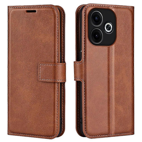 Til Oppo A5 Pro 4G/5G/A5 Energy 5G Stand Case Anti-Scratch Kalveskindsstruktur Læder Telefon Cover Multicolor Light Brown