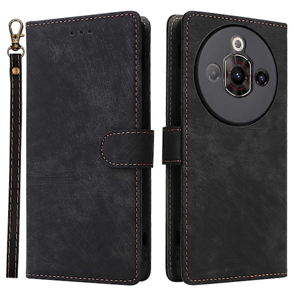 Til ZTE nubia Focus Pro Wallet Case RFID-blokering PU Læder Cover Stand View - Grøn Multicolor Black
