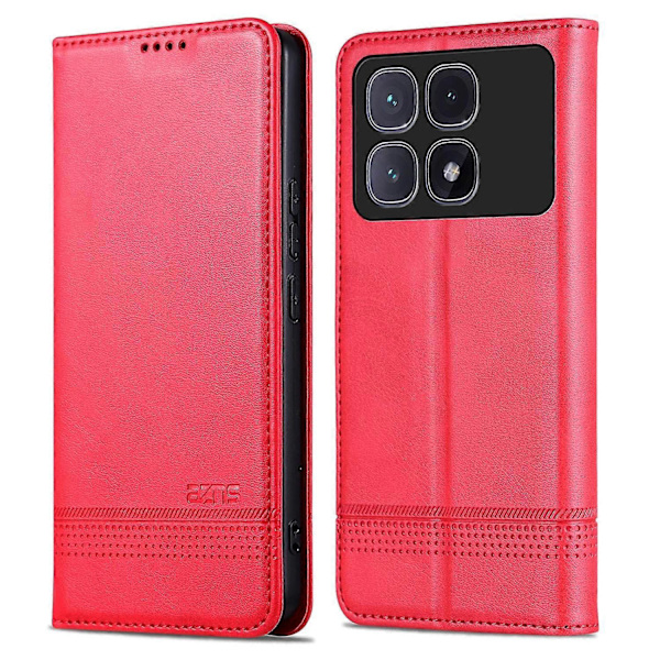 AZNS Xiaomi Redmi K70 Ultra -kotelo, lehmännahkajäljitelmä PU-nahkainen lompakkokotelo - Vihreä Multicolor Red