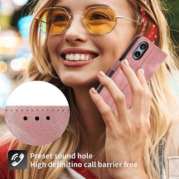 Til Sony Xperia 5 V Etui Præget Læder Telefon Cover med Håndrem+Skulderrem Multicolor Style D