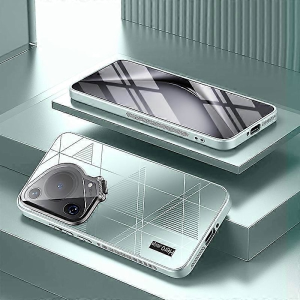 Til Huawei Pura 70 Ultra Case Glas Linse Beskyttelse Støtteben TPU+PC Telefon Bagcover - Sort Multicolor Cyan