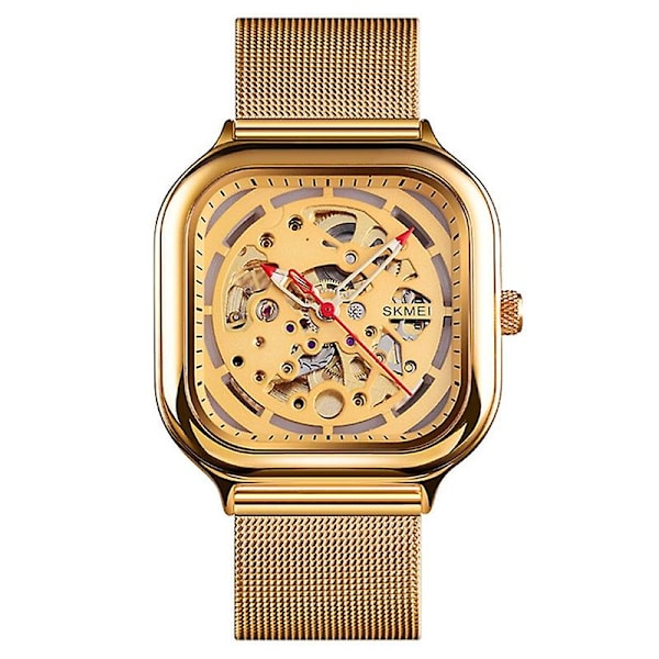 Skmei 9184 Herre Firkantet Tourbillon Automatisk Mekanisk Ur Guld Not Specified