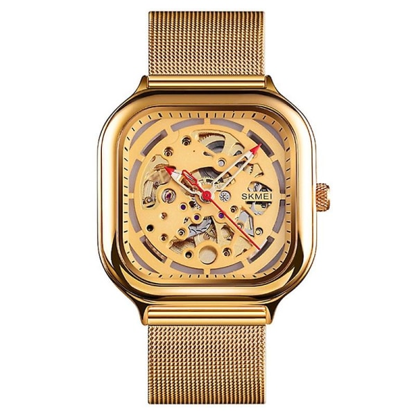 Skmei 9184 Menn Firkantet Tourbillon Automatisk Mekanisk Klokke Gull Not Specified