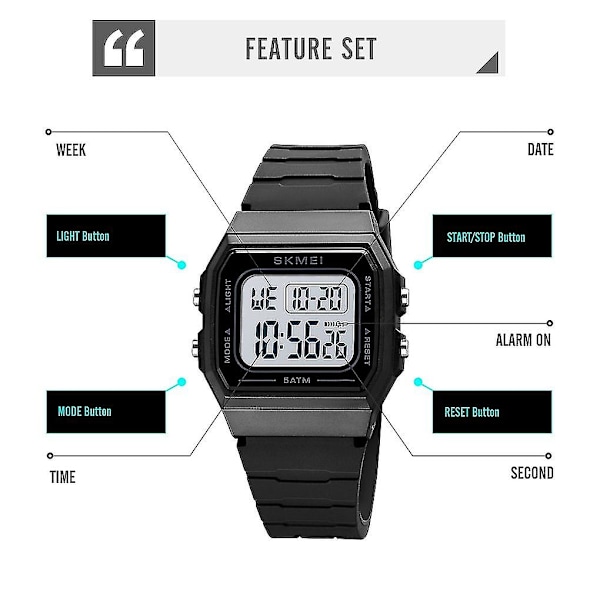 Skmei 1683 Led Digital Display Elektronisk watch Orange