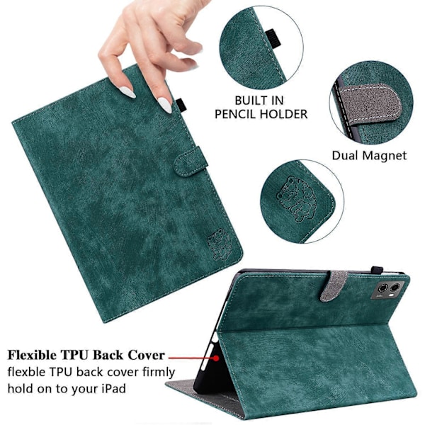 Cover til Lenovo Legion Y700 (2023)/Tab Gen 2 med præget stativ, PU læder kortholder tabletetui Multicolor Style A