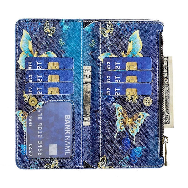 BF03 Lynlåspung i PU-læder med mønstertryk til Xiaomi Redmi Note 13 Pro 5G/Poco X6 5G Multicolor Golden Butterflies