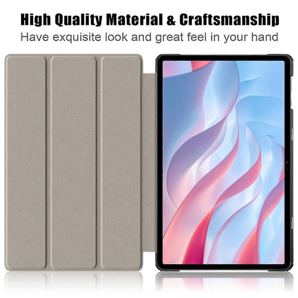 Trifold Stativdeksel for Honor Pad X9/Pad X8 Pro, Solid Farge PU Lær Tablet Case