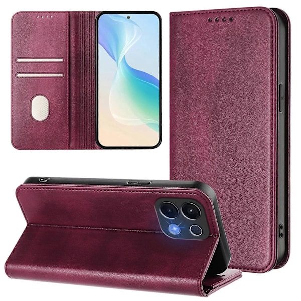 For Oppo K13 5G Wallet Cases Retro Tekstur RFID-blokering Læder Telefon Cover Multicolor Wine Red
