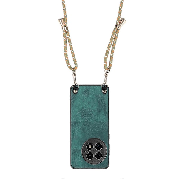 Retro læder telefoncover til OnePlus 13 med justerbar rem Multicolor Style D