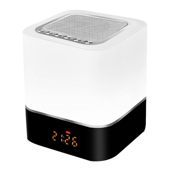 Natlampe Bluetooth Højttaler, 5 I 1 Touch Kontrol Sengelampe Dæmpbar Multi-farve Skiftende, Vækkeur til Soveværelse, Bedste Fødselsdagsgave Ideer Til 10 1