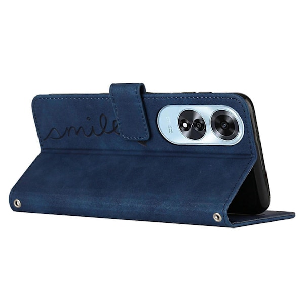 Til Oppo A60 4G Etui Hjertepræget PU Læder Wallet Telefon Cover med Rem Multicolor Style D