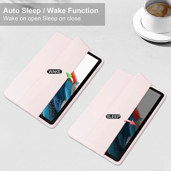 Til Samsung Galaxy Tab A9 Etui PU+TPU+Akryl Klar Bagside Tablet Cover med Penholder Multicolor Style F
