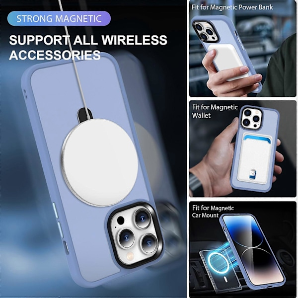 För iPhone 13/14 6.1 tum Kompatibelt med MagSafe Mobilskal PC+TPU Ring Ställ Skyddande Fodral Multicolor Style C