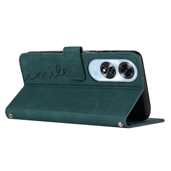 Til Oppo A60 4G Etui Hjertepræget PU Læder Wallet Telefon Cover med Rem Multicolor Style E