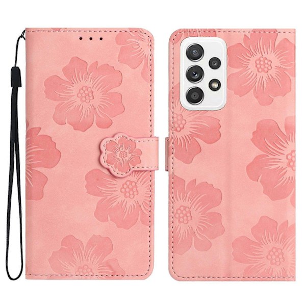 Til Samsung Galaxy A53 5G Telefon Cover PU Læder Prægede Blomster Stand Wallet Fuld Beskyttelse Case Multicolor Style C