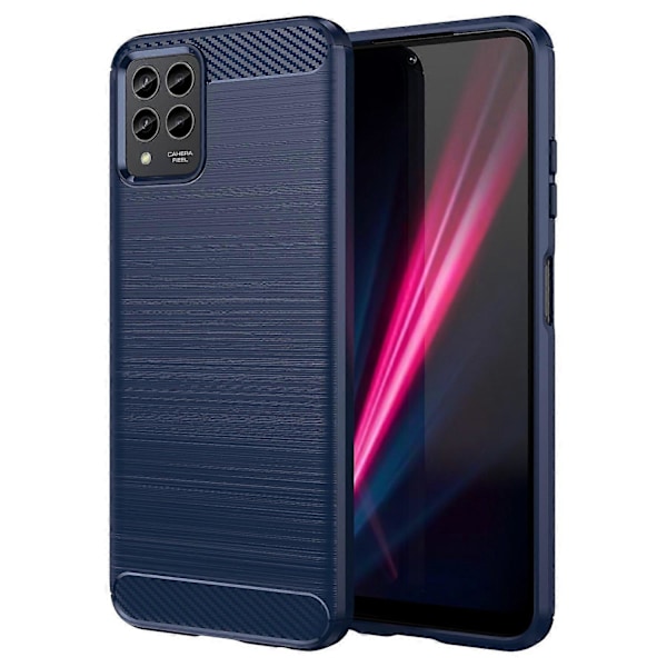 För T-Mobile Revvl 6 Pro 5G Kolfibertextur Skydd TPU Skal Borstat Mobiltelefonfodral Multicolor Style C