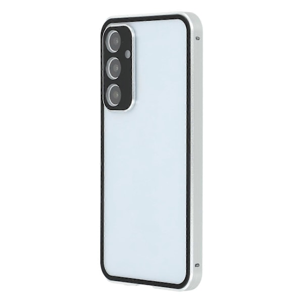 For Samsung Galaxy A55 5G Deksel med Skjermbeskytter/Linsefilm Herdet Glass Metall Telefondeksel Multicolor Silver