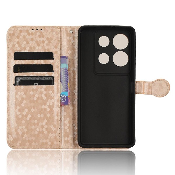 Til Infinix Note 30 Vip 5g Telefon Wallet Etui Dot Præget Stativ Pu Læder Cover Rose Gold