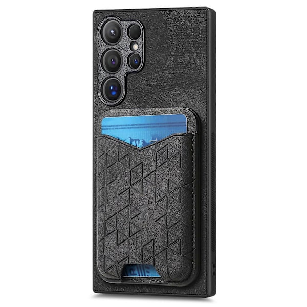 Til Samsung Galaxy S24 Ultra Etui Præget Mønster Kortholder Støtteben Læder Bagcover Multicolor Style D