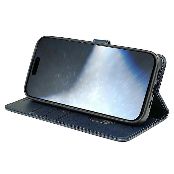 Fodral till iPhone 16 Pro Max, kalvtexturerat läder, ställ, bokstil, telefonskydd Multicolor Style D