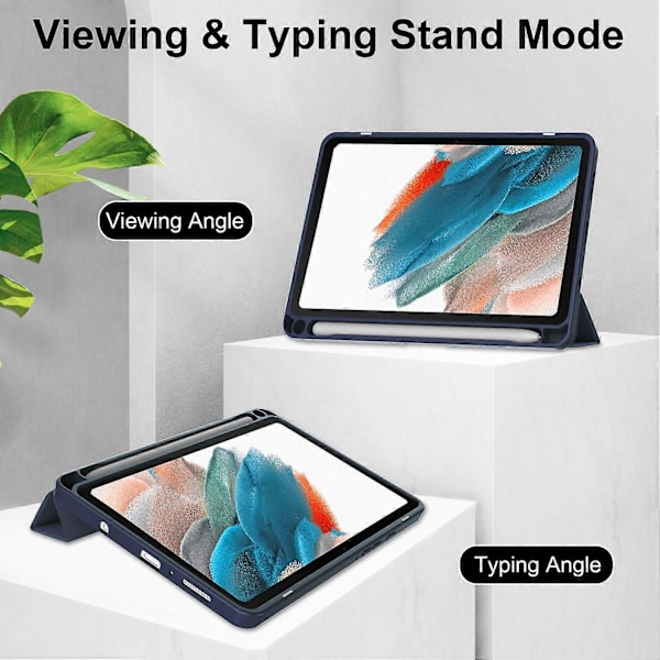 Samsung Galaxy Tab A9 Kotelo PU+TPU+Akryyli Läpinäkyvä Takakansi Tabletille Kynäpaikalla Multicolor Style C