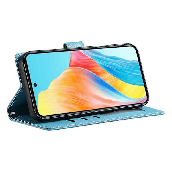 Til Realme 14 5G Stand Case Litchi Tekstur Læder Wallet Telefon Cover Magnetisk Lukning Multicolor Sky Blue