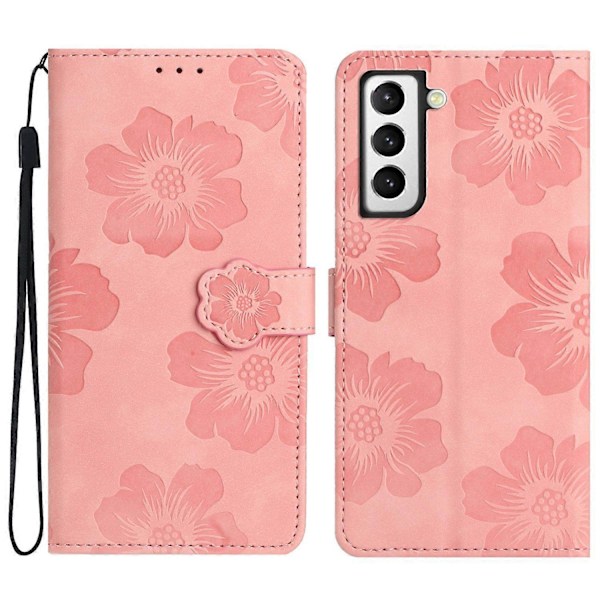 Til Samsung Galaxy S21+ 5G Wallet Telefon Cover PU Læder Shell Stand Blomster Præget Telefon Case Multicolor Style A