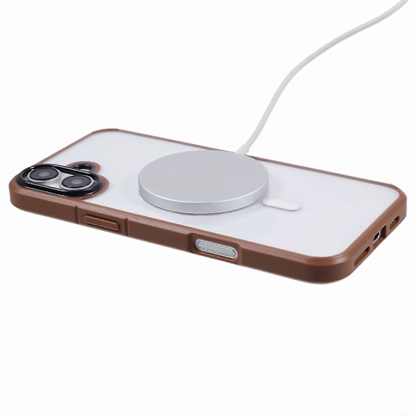 X-LEVEL Crystal Clear Series Skal för iPhone 16 Plus TPU+PC Telefonskal Kompatibelt med MagSafe - Grå Multicolor Titanium Gold