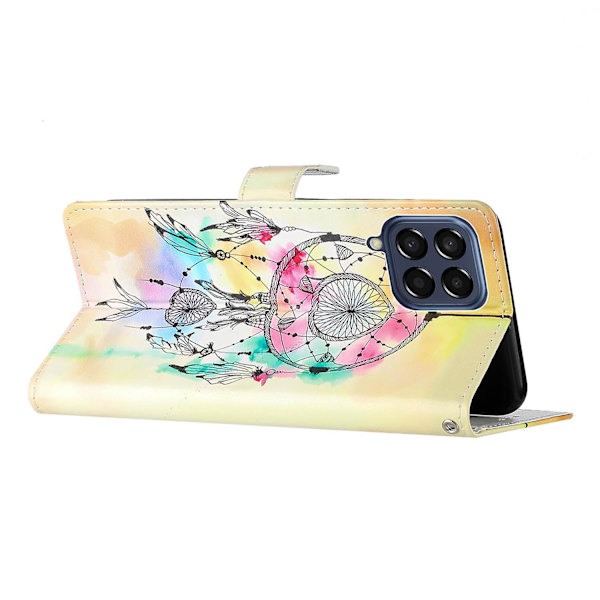 Stötsäkert cover för Samsung Galaxy M53 5g, mönsterutskrift Pu läder phone case Stativ plånbok med rem Wind Chime