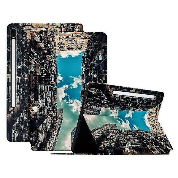 Til Samsung Galaxy Tab S7 FE/Tab S7+/Tab S8+ Etui Mønsterprint PU Læder Flip Cover med Støttefod Multicolor Style B