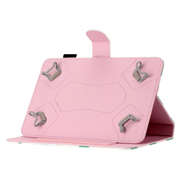 8-tums Auto Wake/Sleep Kortfack PU Läder Ställ Fodral Prickigt Mönster Tablet Skyddsskal Multicolor Style D