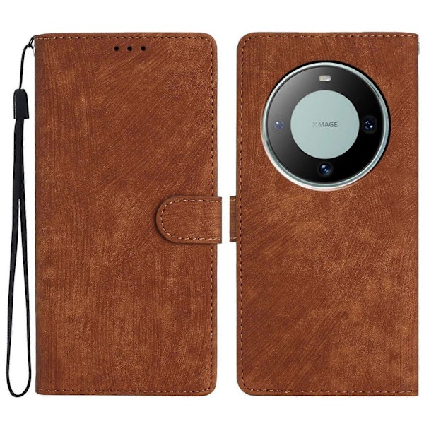 Til Huawei Mate 60 Etui Folio Flip Ensfarvet Hud-berørings Telefon Stand Læder Cover Multicolor Style B