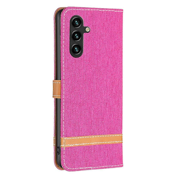 Til Samsung Galaxy A15 4G Etui Jeansstof Splejsning PU Læder Telefon Cover Multicolor Style B