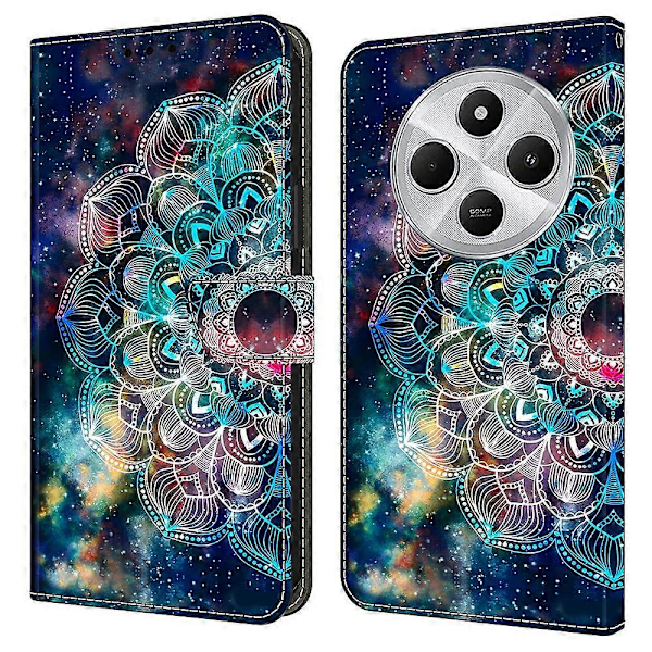 TPU+PU Läder Flip Fodral För Xiaomi Redmi 14C 4G/14R 5G/Poco C75 4G Mönstertryckt Multicolor Style K