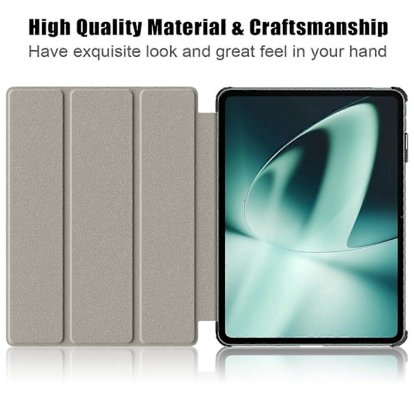 Lærnettbrettveske for OnePlus Pad/Oppo Pad 2 Tri-fold Stativ Nettbrettdeksel med Auto Wake/Sleep Multicolor Style C