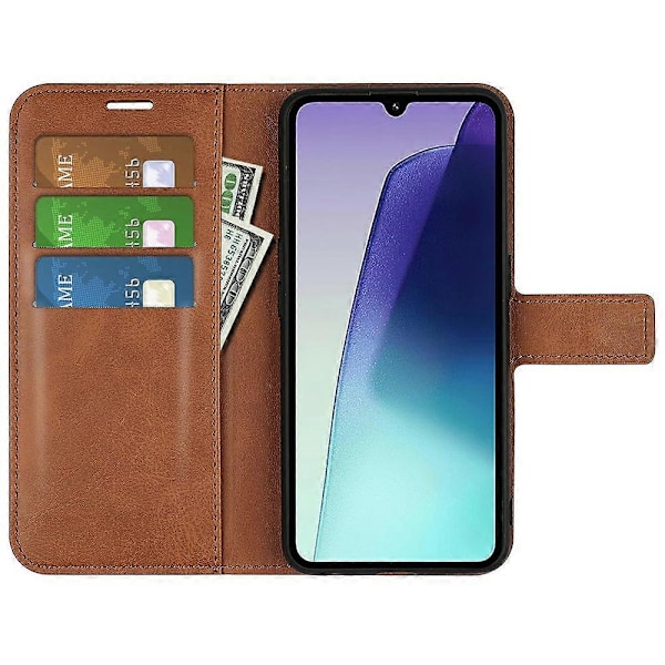 Ställfodral för Xiaomi Poco C75 4G/Redmi 14R 5G/14C 4G, reptåligt telefonfodral i kalvtexturerat läder Multicolor Style F